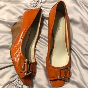 Orange Nine West Wedges